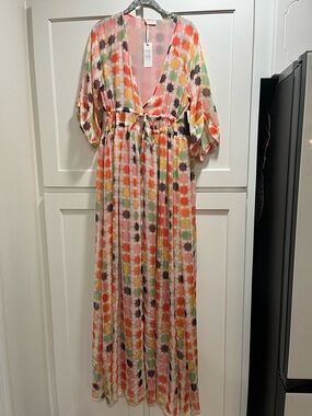 Eywasouls Malibu chiffon maxi dress in the Liliane print xs/s